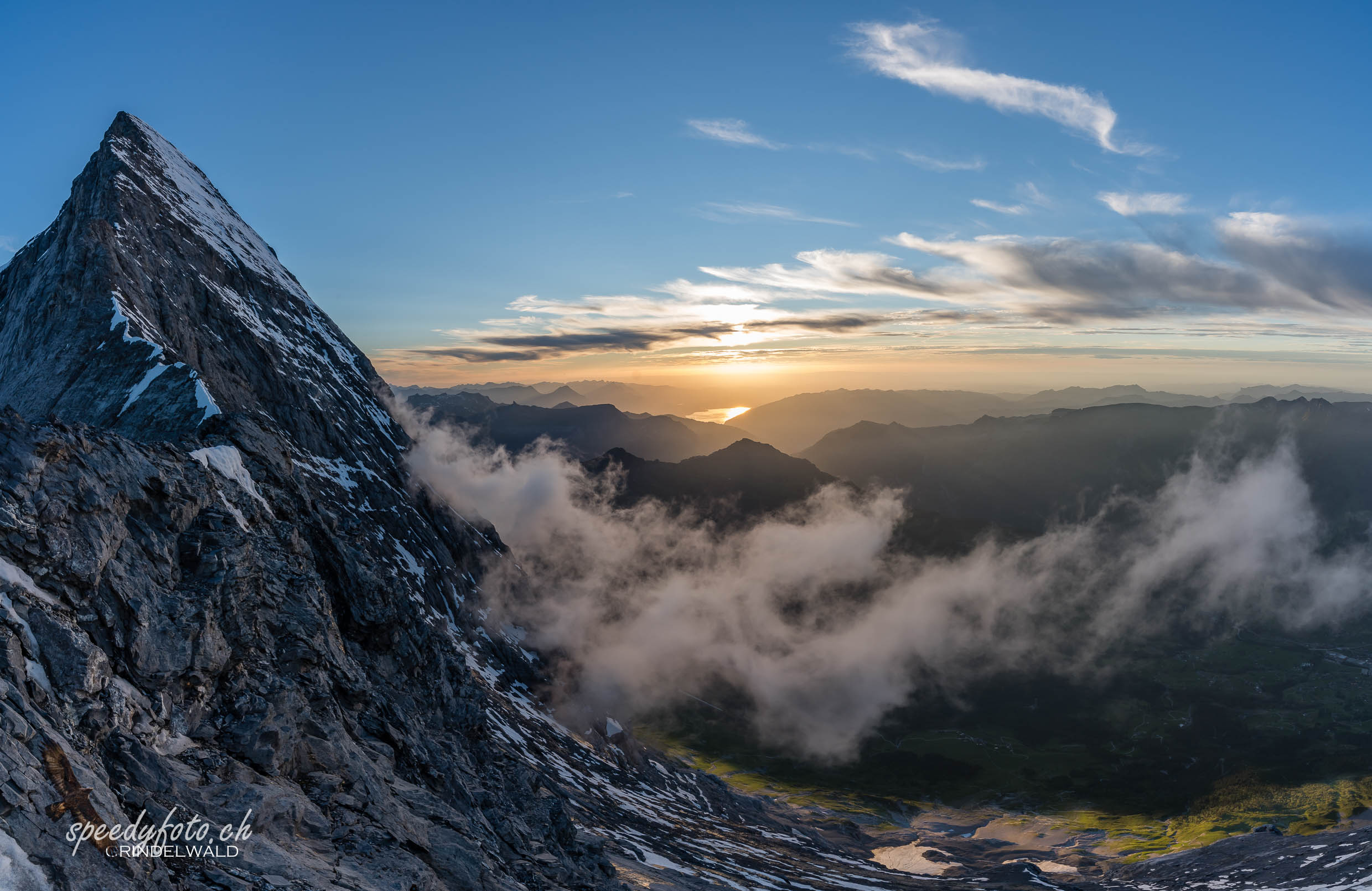 Abends am windigen Grat - Mittellegi 3355 m 