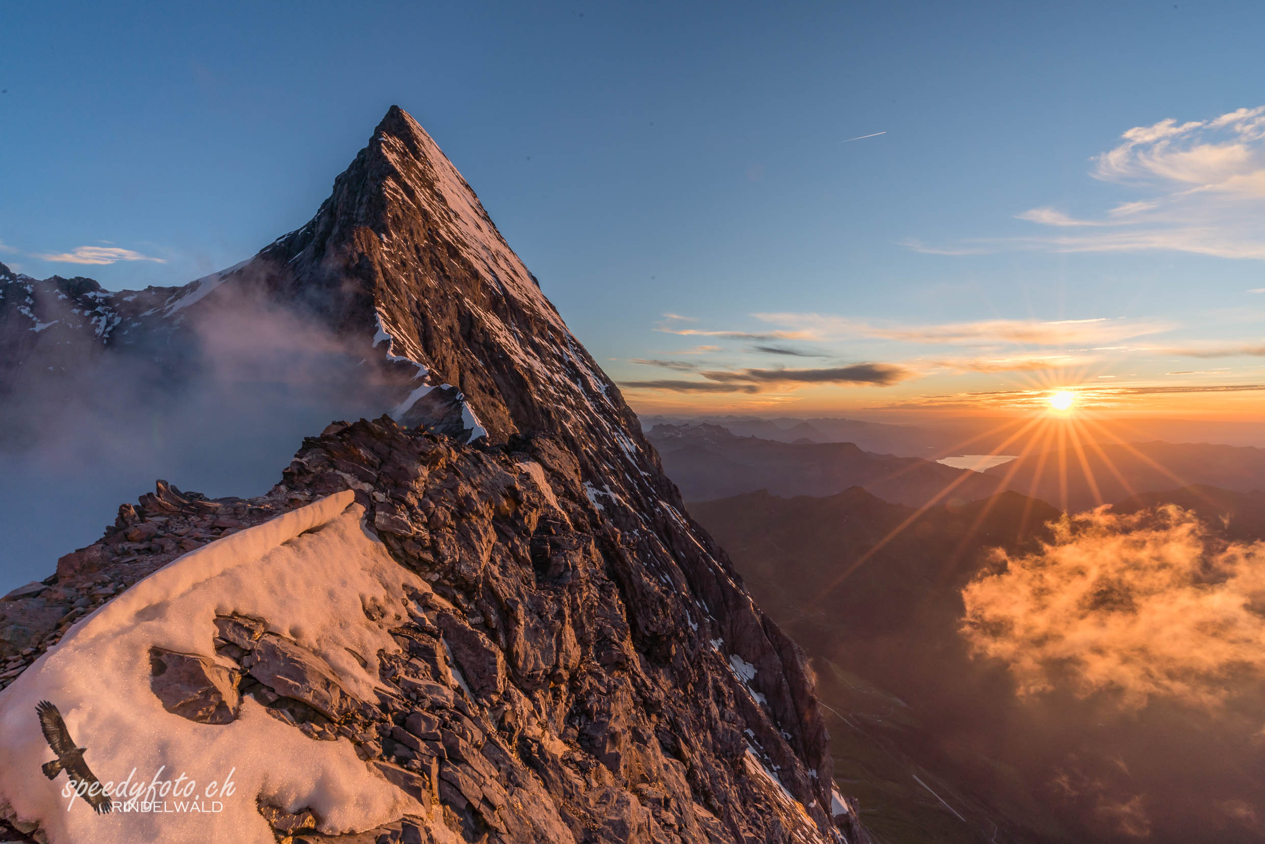 Fern- und Tiefsicht am Eigergrat - Mittellegi 