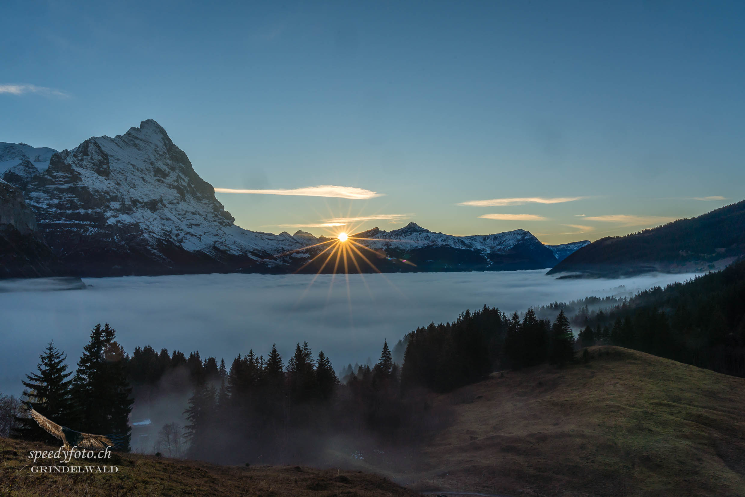 Sunset at Kleine Scheidegg 